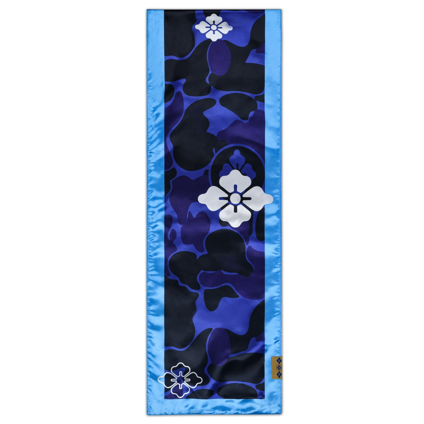 BLUE CAMOUFLAGE SILK SCARF