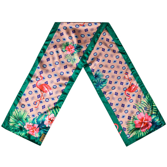 FLAMINGO PRINT SILK SCARF