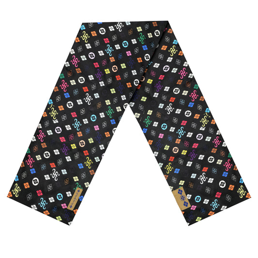 AH LOGOS MULTICOLOR PRINT SILK SCARF